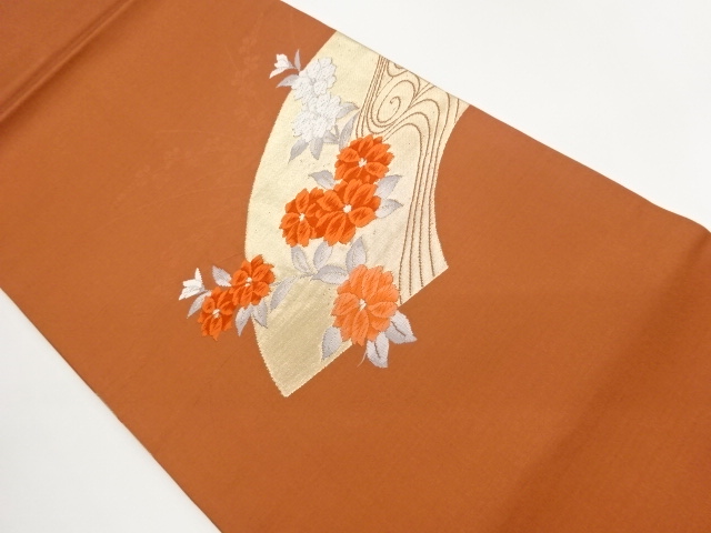 JAPANESE NAGOYA OBI / WOVEN FLORAL PLANTS